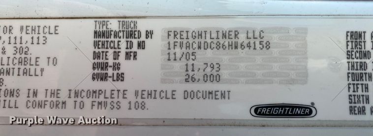 image for item DK6352 2006 Freightliner Business Class M2  flatbed truck