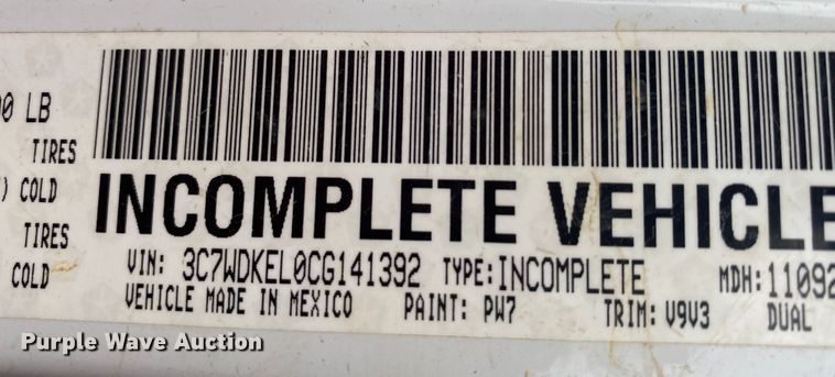 image for item DK6365 2012 Dodge Ram 4500HD  flatbed truck