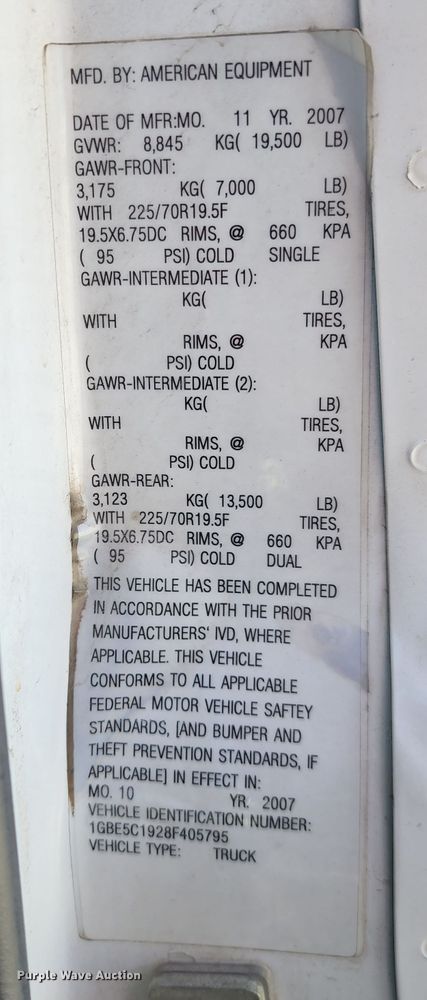 image for item DL6658 2008 Chevrolet C5500  flatbed truck