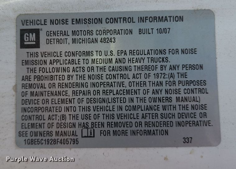 image for item DL6658 2008 Chevrolet C5500  flatbed truck