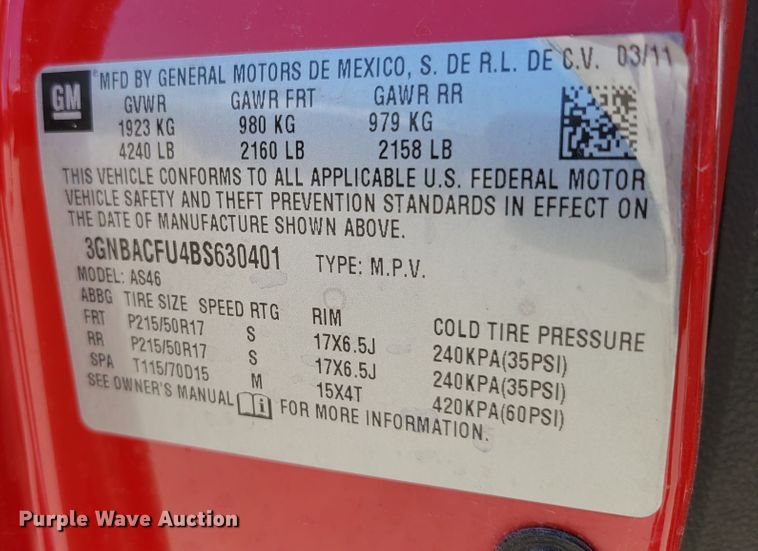 image for item DM2395 2011 Chevrolet HHR