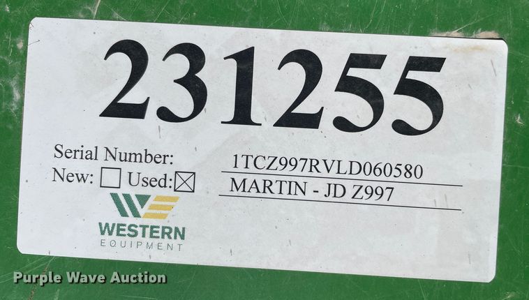 image for item DN5114 2020 John Deere Z997R  ZTR lawn mower