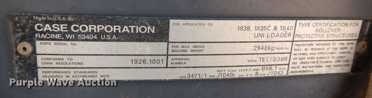 image for item DR1313 1999 Case 1840  skid steer loader