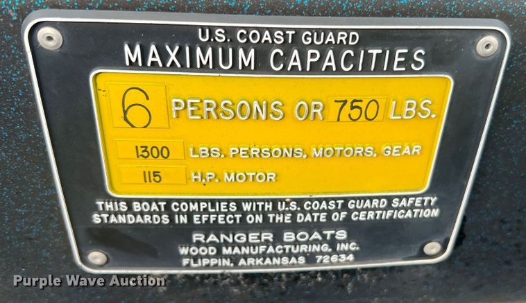 image for item JM9205 1988 Ranger Fisherman  boat