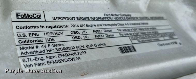 image for item JM9256 2014 Ford F550  flatbed truck