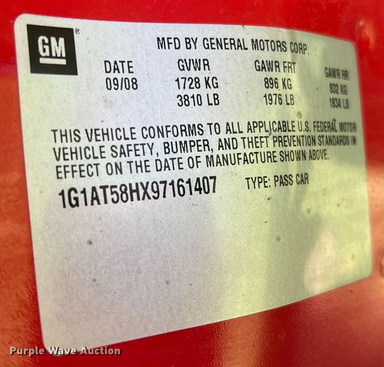 image for item JM9261 2009 Chevrolet Cobalt LT