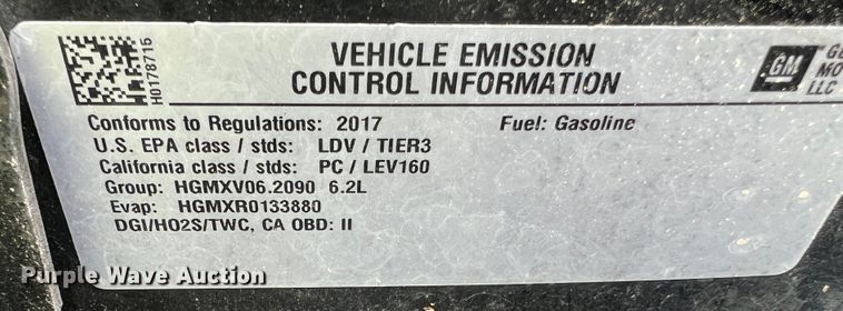 image for item JM9266 2017 Chevrolet Camaro SS  convertible