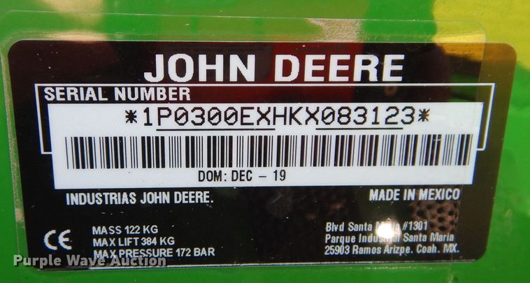 image for item JX9129 2019 John Deere 3025E  MFWD tractor