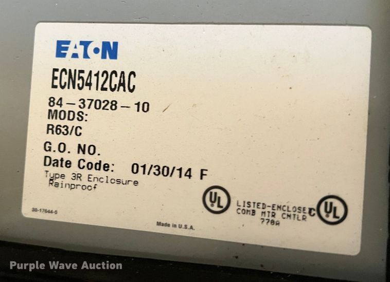 image for item JX9261 (5) Eaton three phase electrical control panels