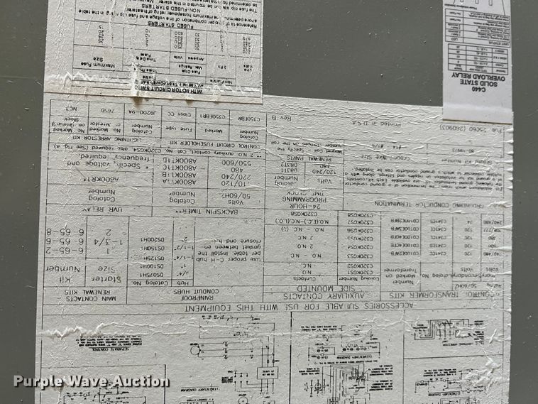 image for item JX9261 (5) Eaton three phase electrical control panels