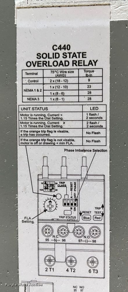 image for item JX9261 (5) Eaton three phase electrical control panels