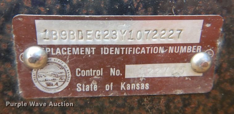 image for item KI9307 2000 Blair  equipment trailer