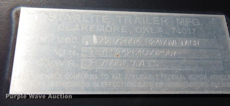 image for item KI9323 2004 Starlite  equipment trailer