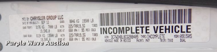 image for item KR9124 2012 Dodge Ram 5500HD  bucket truck