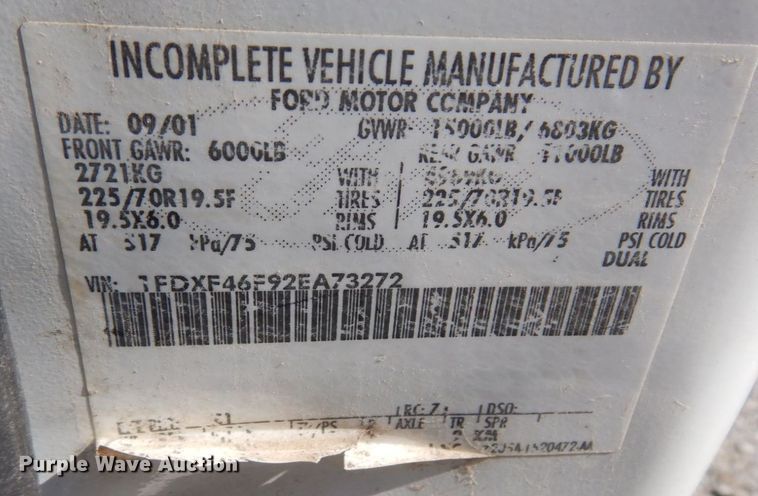 image for item KR9130 2002 Ford F450 Super Duty XL  flatbed truck