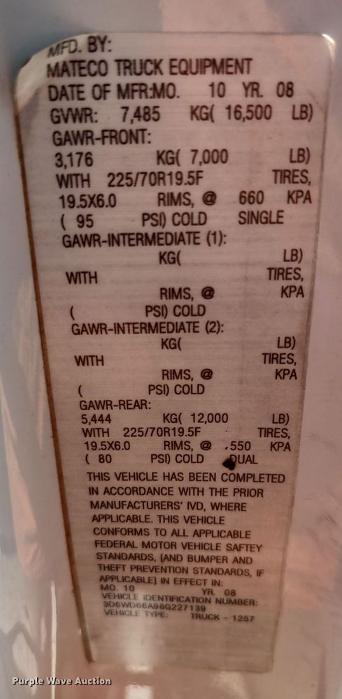 image for item LU9225 2008 Dodge Ram 4500  flatbed truck