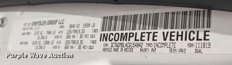 image for item LU9228 2012 Dodge Ram 5500  utility / service truck