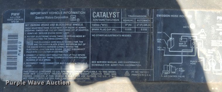 image for item MK9048 1992 Chevrolet K1500  Ext. Cab pickup truck