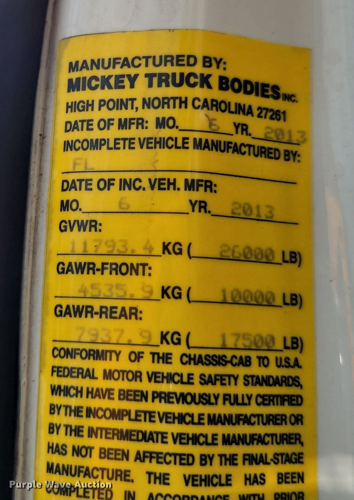 image for item MK9069 2014 Freightliner Business Class M2  delivery truck