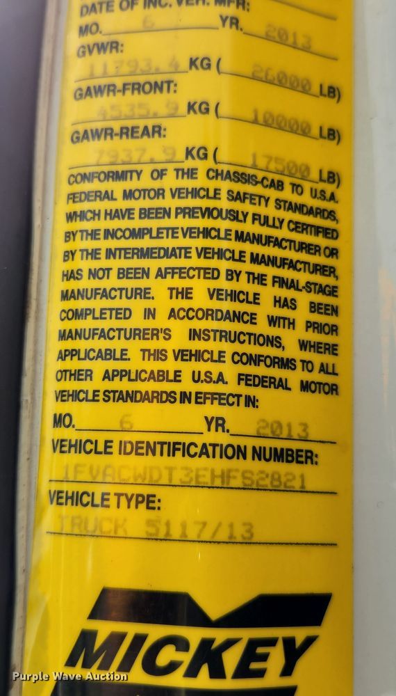 image for item MK9069 2014 Freightliner Business Class M2  delivery truck