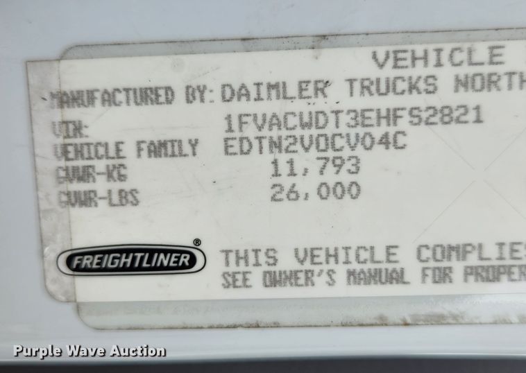 image for item MK9069 2014 Freightliner Business Class M2  delivery truck