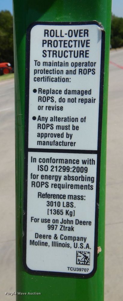 image for item MK9590 2022 John Deere Z997R  ZTR lawn mower