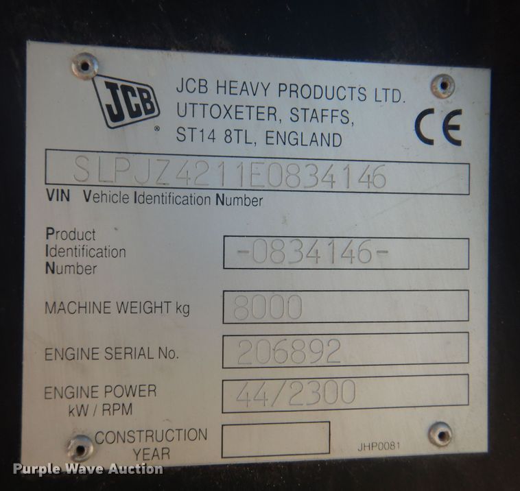 image for item DB7993 2001 JCB JZ70  mini excavator
