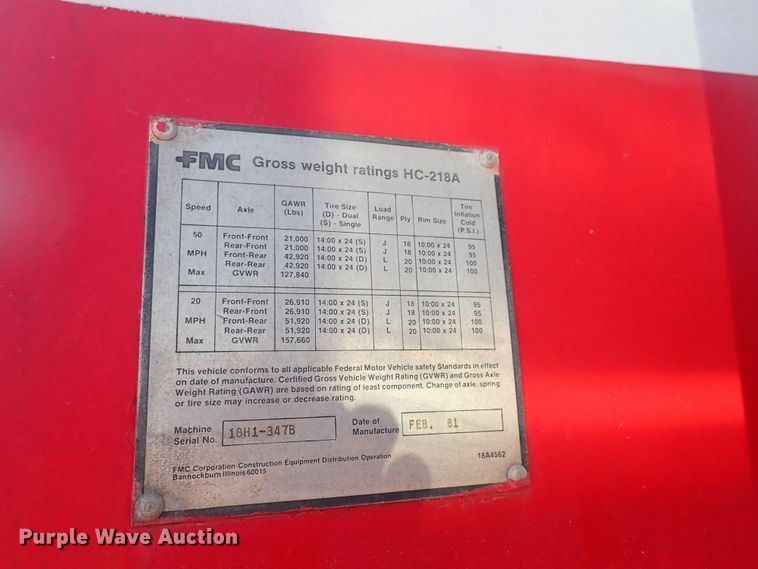image for item DF5006 1981 FMC HC-218A  crane