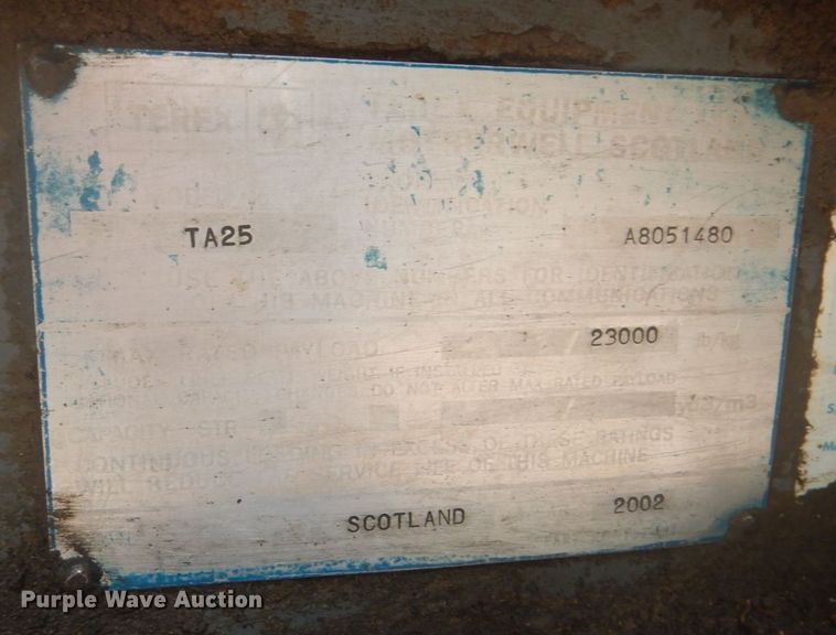 image for item DH7499 2002 Terex TA25  haul truck