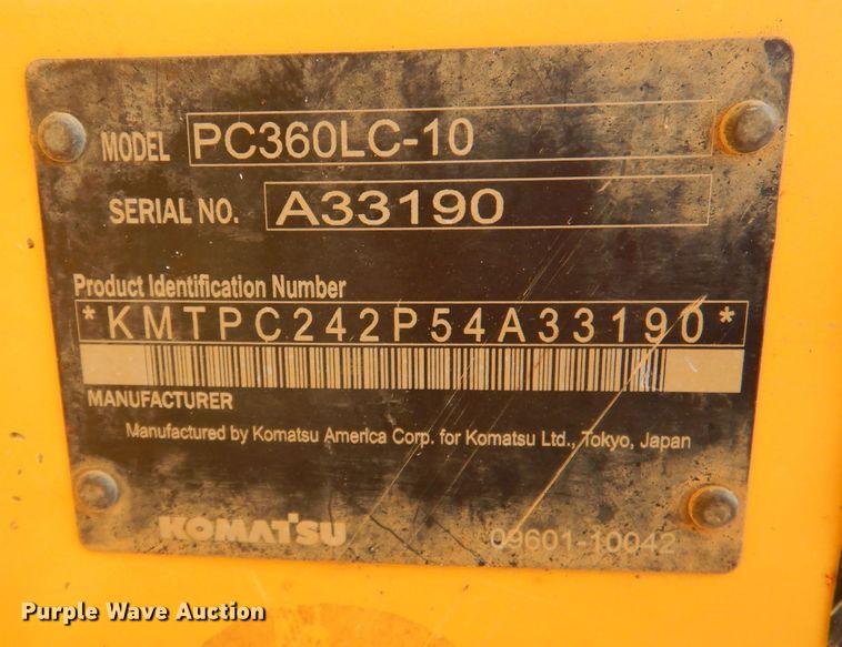 image for item DJ3842 2013 Komatsu PC360LC-10  excavator