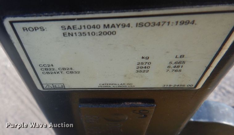 image for item DJ3843 2008 Caterpillar CB24  double drum vibratory roller