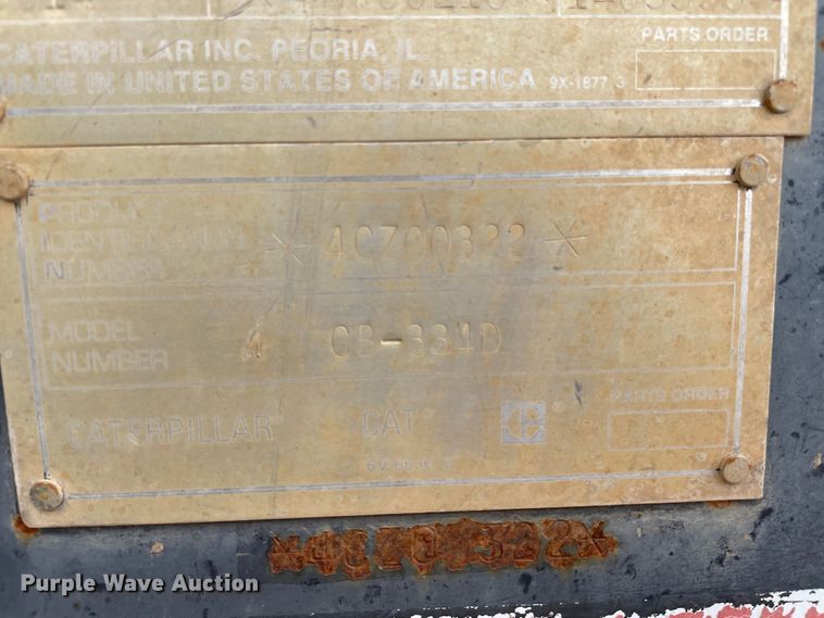 image for item DJ5038 1999 Caterpillar CB334D  double drum vibratory roller