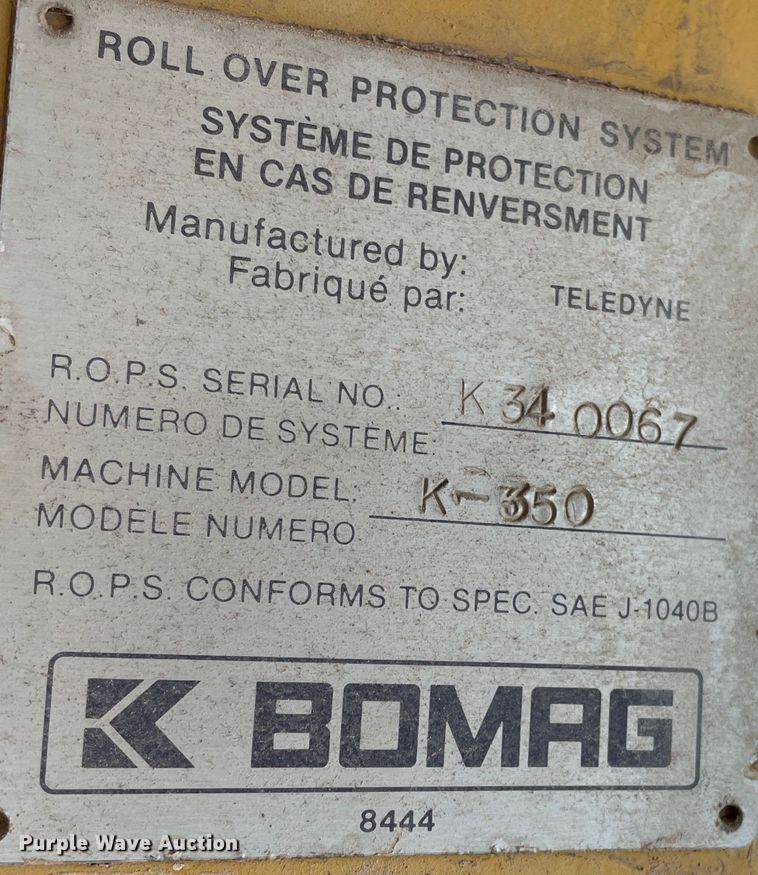 image for item DJ5045 Bomag K350  soil compactor