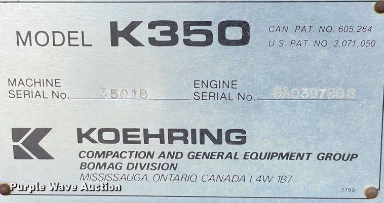 image for item DJ5045 Bomag K350  soil compactor