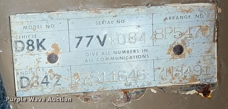 image for item DK6283 1974 Caterpillar D8K  dozer