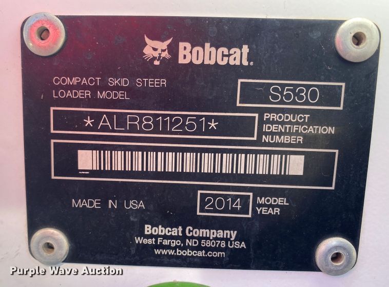 image for item DK6285 2014 Bobcat S530  skid steer loader