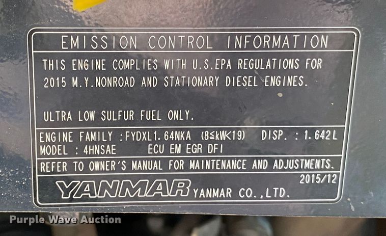 image for item DK6287 2016 Yanmar VI035-6A  mini excavator