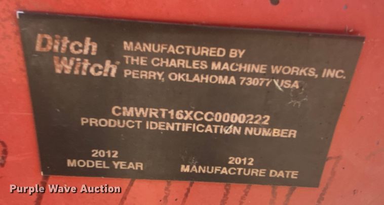 image for item DK6289 2012 Ditch Witch RT16  trencher