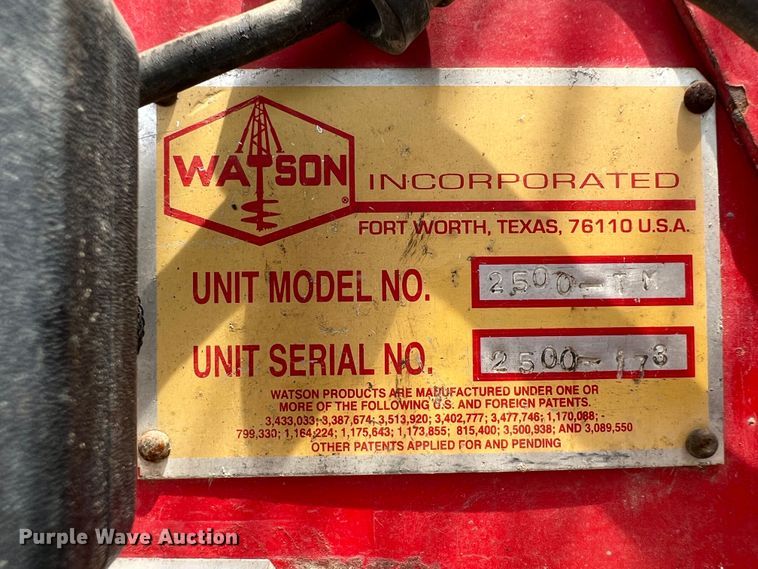 image for item DK6291 2007 Watson 2500-TM  drilling rig