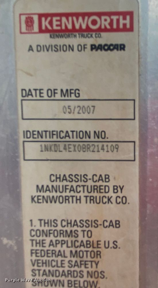 image for item DK6320 2008 Kenworth T800  drilling rig truck