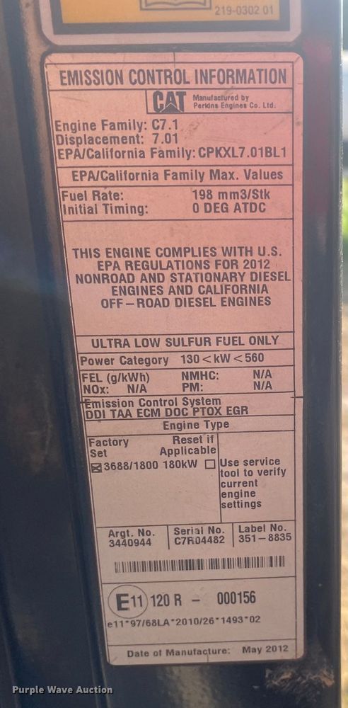 image for item DK6354 2012 Caterpillar 329E L  excavator