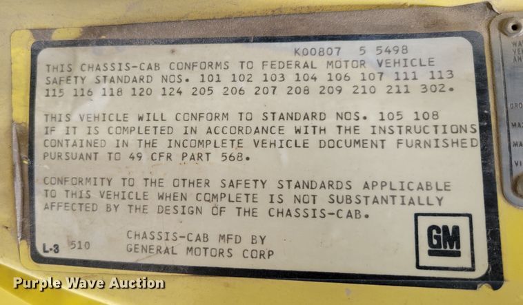 image for item DM2427 1987 Chevrolet C6500  bucket truck