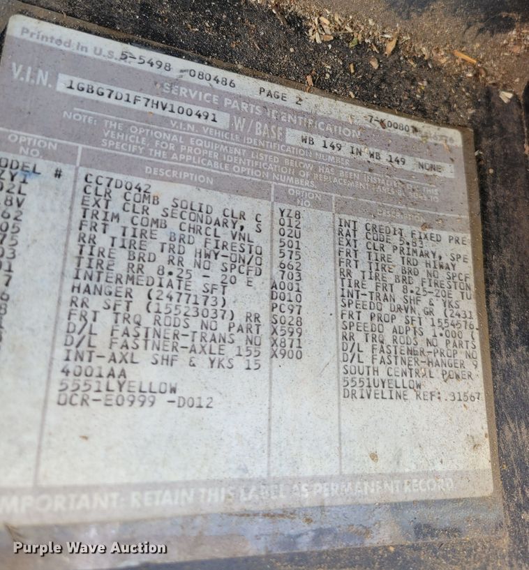 image for item DM2427 1987 Chevrolet C6500  bucket truck