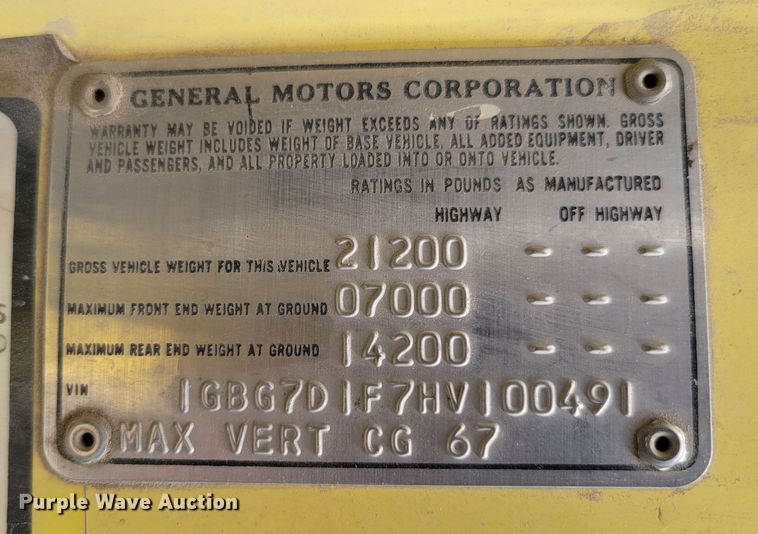 image for item DM2427 1987 Chevrolet C6500  bucket truck