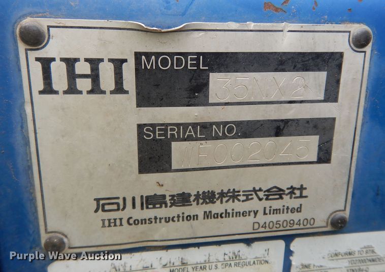 image for item DN1666 2005 IHI 35NX  mini excavator