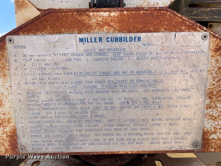 image for item DN5023 Miller MC550  curb machine