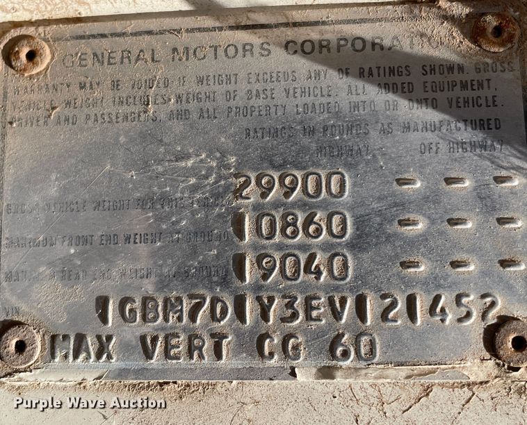 image for item DN5032 1984 Chevrolet Kodiak C70  water truck