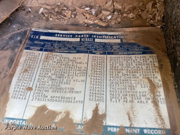 image for item DN5048 1974 Chevrolet C70  water truck