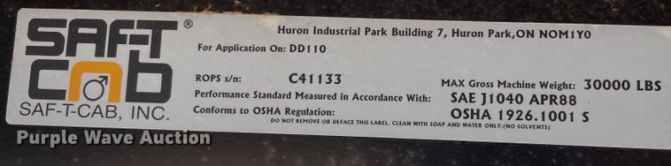 image for item DN5053 2001 Ingersoll Rand DD110HF  double drum vibratory roller