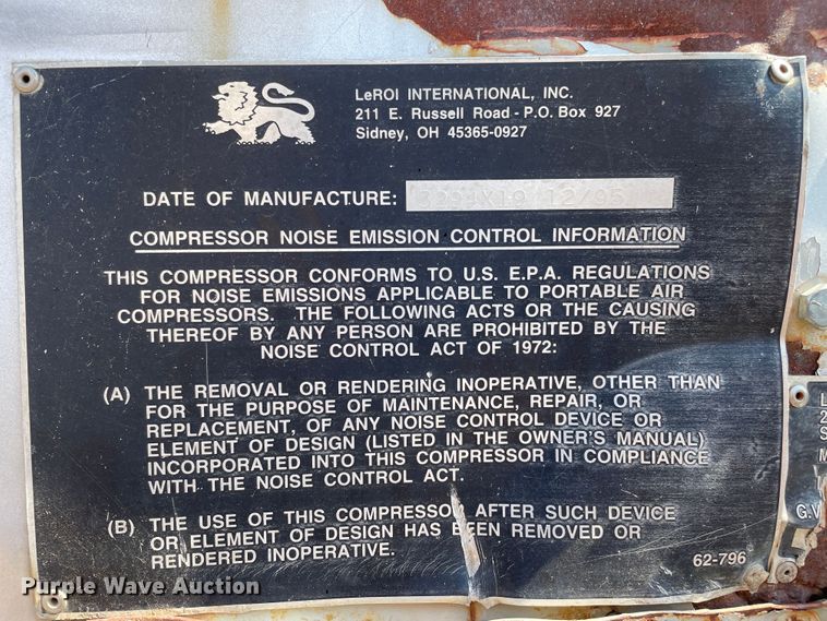 image for item DN5055 1996 Leroi 951  air compressor